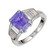 GIA Certified 3.67 Carat Violet Blue Sapphire Diamond Platinum Engagement Ring