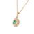 GIA Certified .35 Carat Emerald Diamond 14k Yellow Gold Pendant Necklace