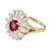 GIA Certified .80 Carat Ruby Diamond 18k Yellow Gold Cocktail Ring