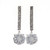 Vintage Art Deco 1940 14k White Gold 9.90ct Quartz Diamond Dangle Earrings 