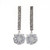 Vintage Art Deco 1940 14k White Gold 9.90ct Quartz Diamond Dangle Earrings 