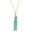 GIA Certified Natural Carved Jadeite Jade Tube Gold Pendant Necklace