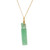 GIA Certified Natural Carved Jadeite Jade Tube Gold Pendant Necklace