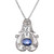 GIA Certified 5.07 Blue Sapphire Diamond Platinum Art Deco Pendant Necklace