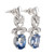 3.09 Carat Oval Sapphire Diamond Gold Dangle Earrings