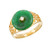 GIA Certified Jadeite Jade Diamond Yellow Gold Ring