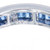 1.39 Carat Blue Sapphire Diamond White Gold Hoop Earrings