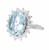 4.75 Aquamarine Diamond Halo White Gold Engagement Ring