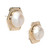 .45 Carat Diamond Mabe Pearl Yellow Gold Earrings