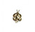 Estate 1935 Heavy Solid Intertwined Pink & Green Gold Heart Shape Knots Pendant