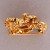 Estate 14k Yellow Gold Swirl Textured Akoya Cultured Pearl Center Pin Pendant