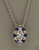 Estate 1960'S Marquise Diamond And Sapphire 14k White Gold Slide Pendant Chain