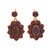 3.04 Carat Garnet Yellow Gold Dangle Cluster Earrings