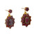 3.04 Carat Garnet Yellow Gold Dangle Cluster Earrings