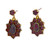 3.04 Carat Garnet Yellow Gold Dangle Cluster Earrings