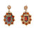 3.04 Carat Garnet Yellow Gold Dangle Cluster Earrings