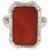 Orange Carnelian White Gold Art Deco Filigree Ring