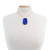 GIA Certified Lapis Yellow Gold Carved Pendant Necklace