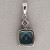 Vintage 1.18ct Cushion Natural Aqua Round Diamond 14k Gold Bezel Dangle Pendant