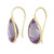 8.00 Carat Light Purple Amethyst Yellow Gold Wire Earrings 