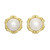 Mobe Pearl Yellow Gold Clip Post Earrings
