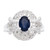 .65 Carat Blue Sapphire Diamond Halo White Gold Engagement Ring