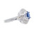 .65 Carat Blue Sapphire Diamond Halo White Gold Engagement Ring