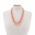 GIA Certified Natural Salmon Coral Yellow Gold Beaded Multi-Strand Necklace