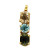 Vintage 18k Gold Oval Smoky Quartz Round Blue Zircon Green Tourmaline Pendant