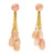 Coral Yellow Gold Dangle Drop Earrings