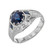 GIA Certified 1.62 Carat Blue Sapphire White Gold Men's Ring