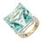 47.33 Carat Aquamarine Diamond Yellow Gold Platinum Cocktail Ring