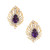 3.03 Carat Pear Shaped Amethyst Diamond Yellow White Gold Earrings