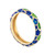 Tiffany & Co Blue and Green Enamel Yellow Gold Paillone Ring