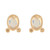 1.73 Carat Oval Cabochon Moonstone Diamond Yellow Gold Earrings