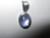 Vintage Estate 14k White Gold Bezel Set Oval Cabochon Tanzanite 1.67ct Pendant