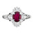 GIA Certified .95 Carat Ruby Diamond Halo Platinum Engagement Ring