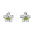 .40 Carat Peridot Diamond White Gold Star Shaped Stud Earrings