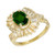 .97 Carat Chrome Tourmaline Diamond Halo Yellow Gold Cocktail Ring