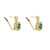 1.00 Carat Emerald Diamond Lever Back Yellow Gold Earrings