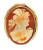 Vintage Estate 10k Yellow Gold Frame Oval Hand Carved Shell Cameo Pin Pendant