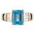 2.58 Carat Blue Topaz Diamond Yellow Gold Ring