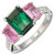 Peter Suchy 2.80 Carat Green Tourmaline Pink Sapphire Diamond Platinum Ring