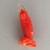 Vintage Natural Untreated Carved Orange Yellow White Coral Fish 18k Bail Pendant