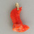 Vintage Natural Untreated Carved Orange Yellow White Coral Fish 18k Bail Pendant