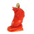 Vintage Natural Untreated Carved Orange Yellow White Coral Fish 18k Bail Pendant