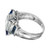 1.00 Carat Aqua Sapphire Diamond White Gold Ring