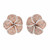 5 Carat Round Rose Cut Diamond Rose Gold Clip Post Flower Earrings