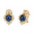 GIA Certified 5.50 Carat Sapphire Diamond Halo Yellow Gold Earrings 