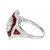 Peter Suchy Diamond Ruby Halo Platinum Engagement Ring